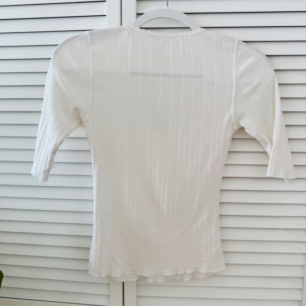 Doen Cream Ribbed Henley Top - Picture 5 of 5